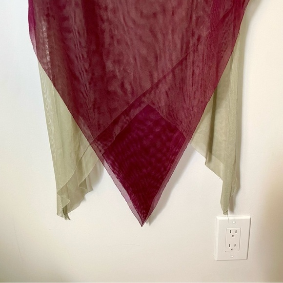 Vintage Y2K Forever 21 Mesh Cowl Neck Asymmetric Hem Midi Dress Fairycore Size S - Picture 8 of 10